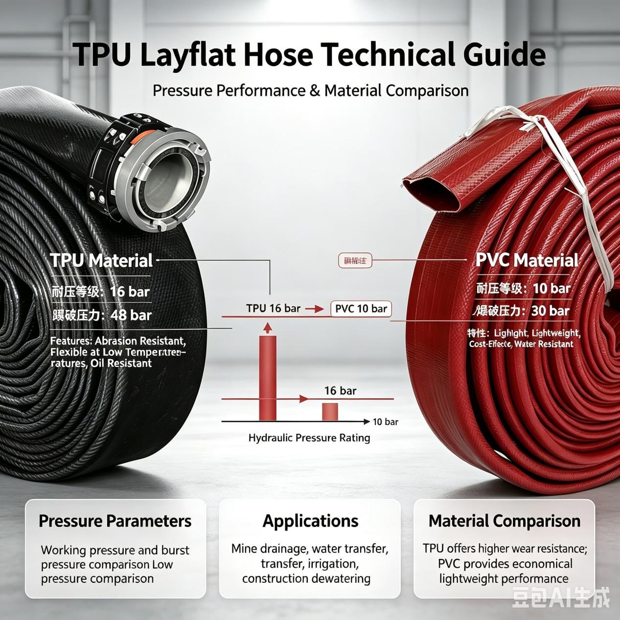 Guide des tuyaux en TPU : comparaison de pression, d'applications et de PVC