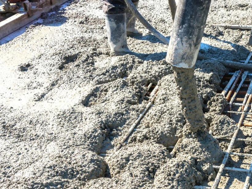 Mise en place du béton